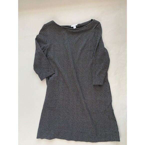 J Jill Dress Womens Small Black Ponte Knit 3/4 Sleeve Shift Knee Length - Picture 6 of 9